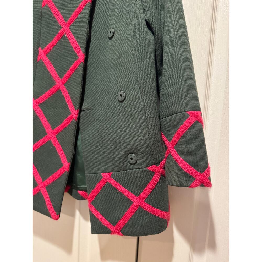 ELEVENSES Anthropologie Tamarisk Green Lattice Peacoat | 00P - Picture 7 of 11